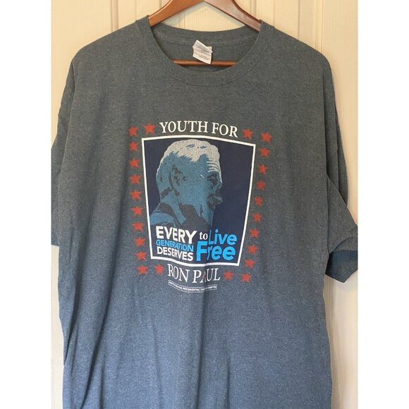 Ron Paul Gray S/S T-Shirt Men's Size XXL Political 2012 Youth for Ron Paul Vote - Picture 3 of 5